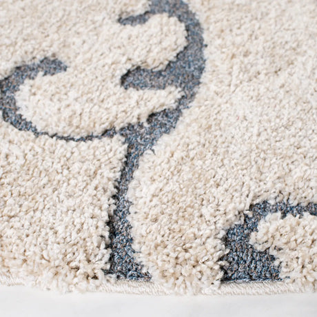 Safavieh Florida Shag 5'-0" x 5'-0" Rug in Beige / Blue Grey