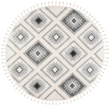 Safavieh Moroccan Tassel Shag 6'-7" x 6'-7" Rug in Ivory / Grey