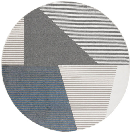 Safavieh Pyramid 6'-7" x 6'-7" Rug in Ivory / Grey Navy