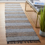 Safavieh Vintage Leather 2'-3" x 9'-0" Rug in Silver / Natural