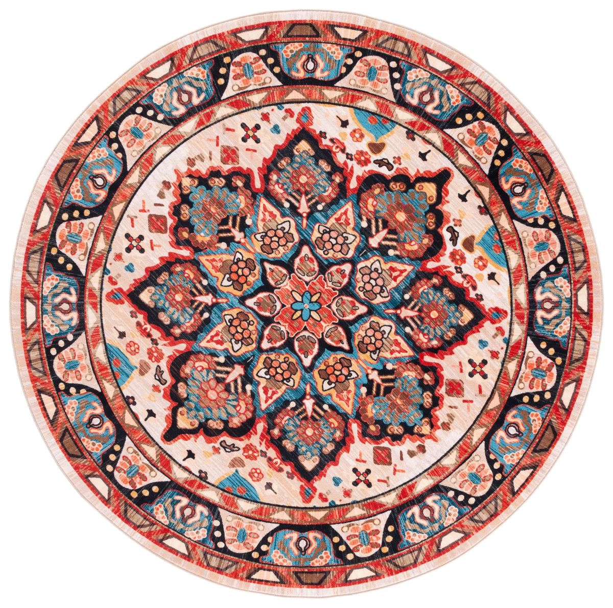Safavieh Riviera 6'-7" x 6'-7" Rug in Blue / Beige