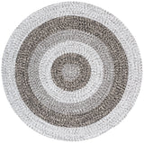 Safavieh Braided 5'-0" x 5'-0" Rug in Ivory / Black