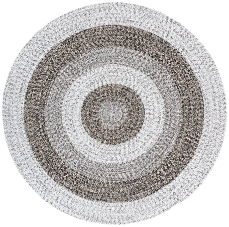 Safavieh Braided 5'-0" x 5'-0" Rug in Ivory / Black