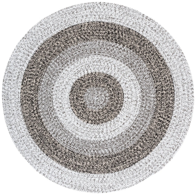 Safavieh Braided 5'-0" x 5'-0" Rug in Ivory / Black