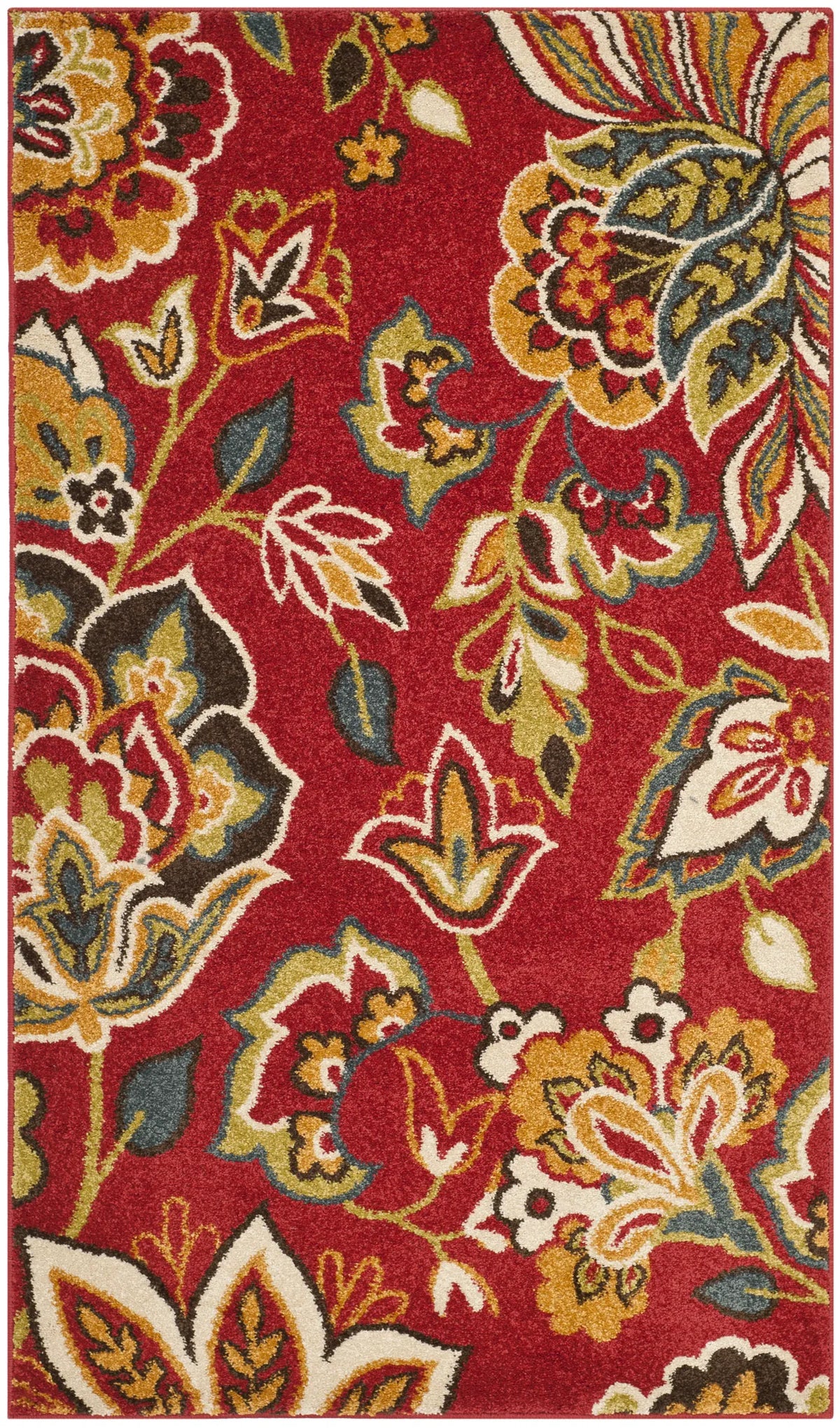 Safavieh Newbury 3'-0" x 5'-0" Rug in Red / Ivory