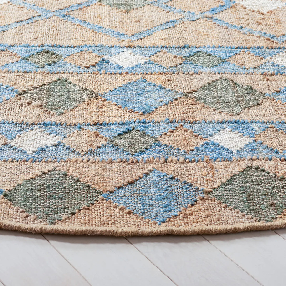 Safavieh Kilim 7'-0" x 7'-0" Rug in Natural / Blue
