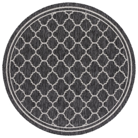 Safavieh Courtyard 6'-7" x 6'-7" Rug in Black Charcoal