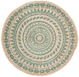 Safavieh Natural Fiber 3'-0" x 3'-0" Rug in Teal / Natural
