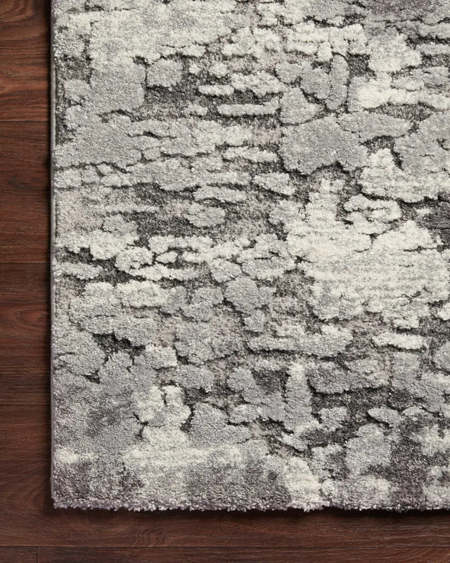 Loloi Theory Thy-08 Charcoal/Grey Rugs - corner on wood