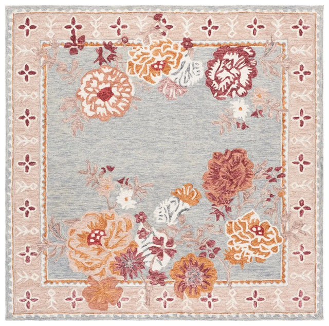 Safavieh Jardin 6'-0" x 6'-0" Rug in Grey / Rust