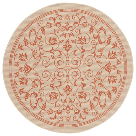 Safavieh Courtyard 5'-3" x 5'-3" Rug in Natural / Terra