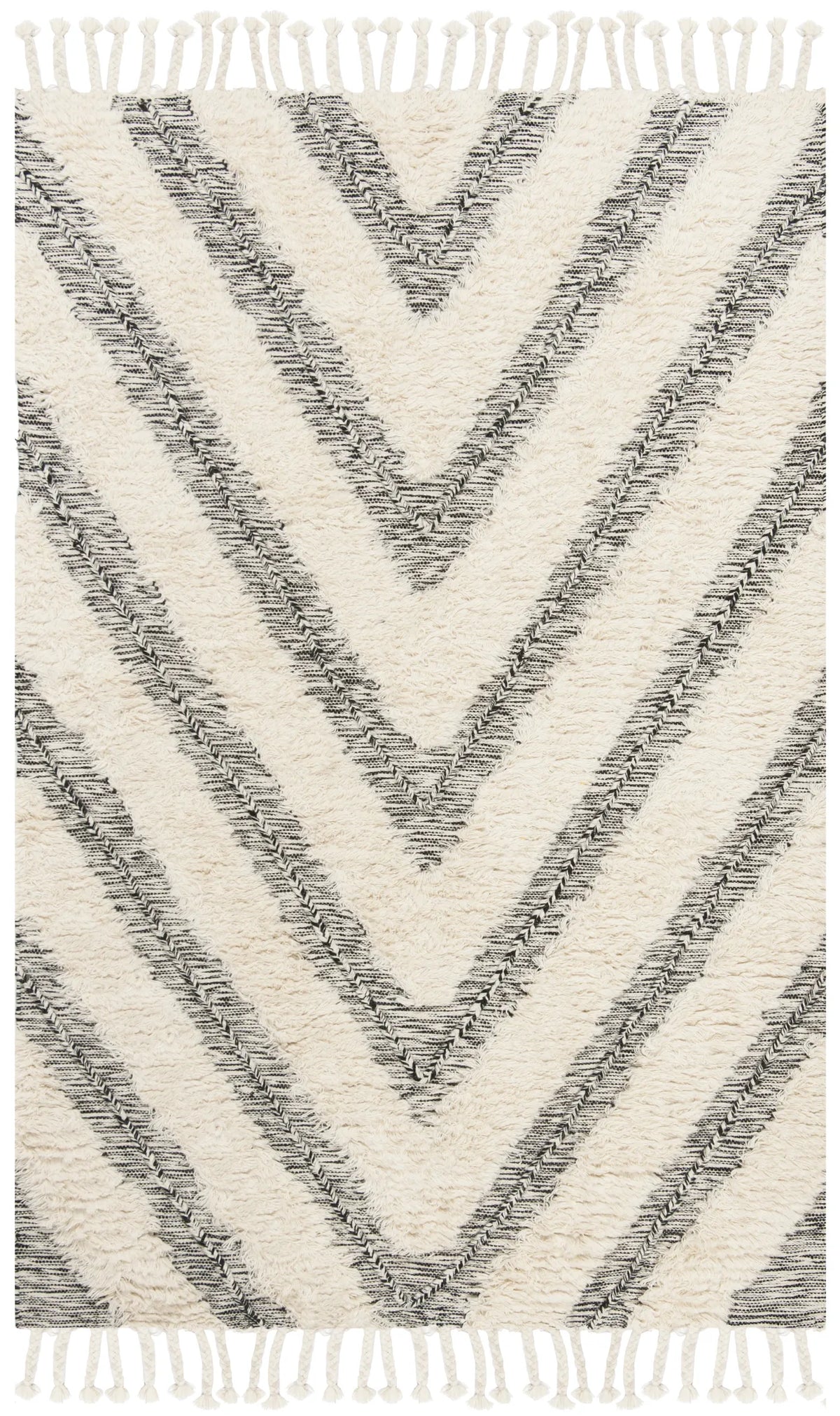 Safavieh Kenya 4'-0" x 6'-0" Rug in Black / Ivory