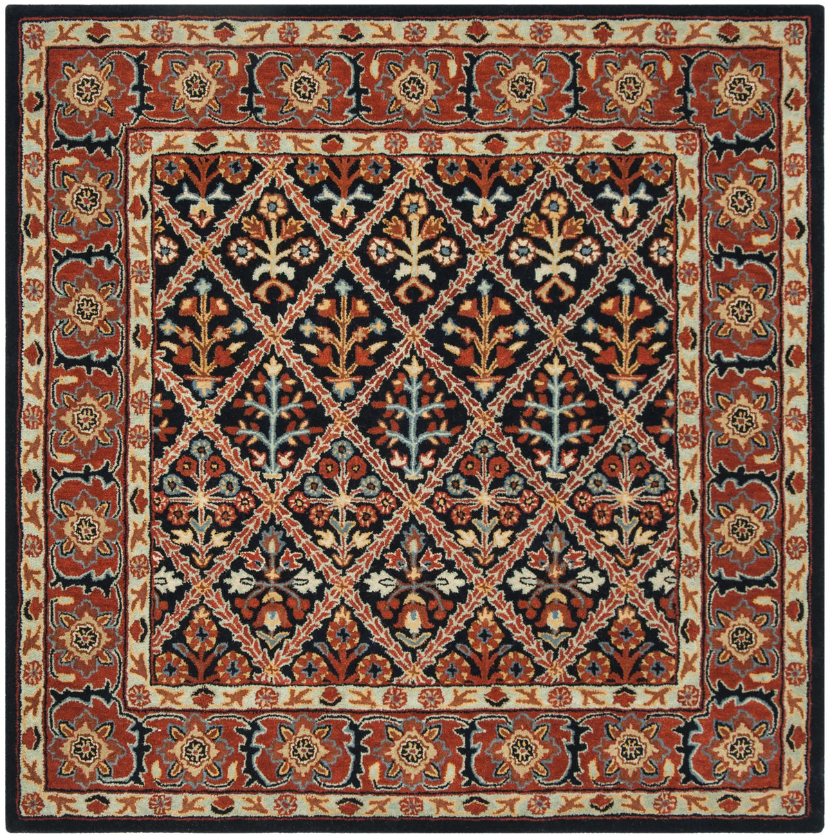 Safavieh Heritage 6'-0" x 6'-0" Rug in Navy / Red