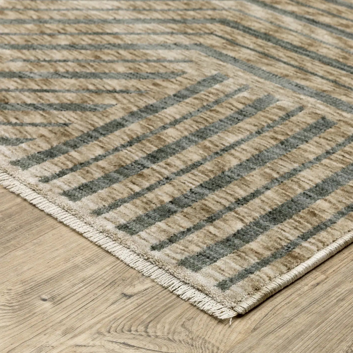 Oriental Weavers Sphinx ECHO ECH01 Beige Geometric Rugs - corner detail