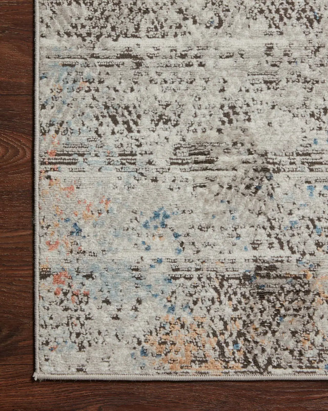 Loloi Bianca Bia-04 Grey/Multi Rugs - corner on wood