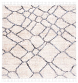 Safavieh Berber Fringe Shag 6'-7" x 6'-7" Rug in Cream / Grey