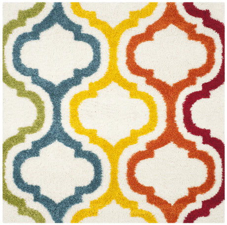Safavieh Sgk-Shag Kids 6'-7" x 6'-7" Rug in Ivory / Multi