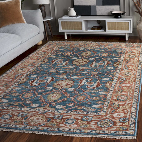 Safavieh Samarkand 6'-0" x 9'-0" Rug in Turquoise / Rust