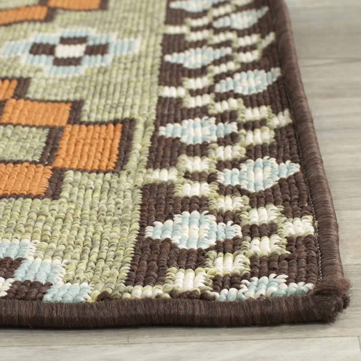 Safavieh Veranda 6'-7" x 9'-6" Rug in Terracotta / Chocolate