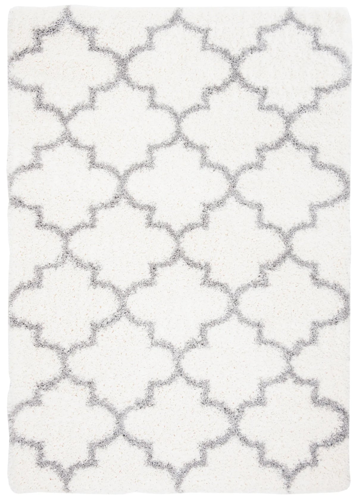 Safavieh Fontana Shag  800 4'-0" x 6'-0" Rug in Cream / Grey