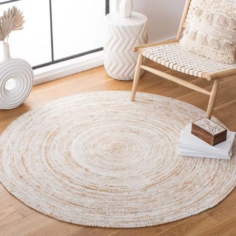 Safavieh Braided 5'-0" x 5'-0" Rug in Ivory / Brown