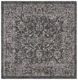 Safavieh Courtyard 5'-3" x 5'-3" Rug in Black / Ivory