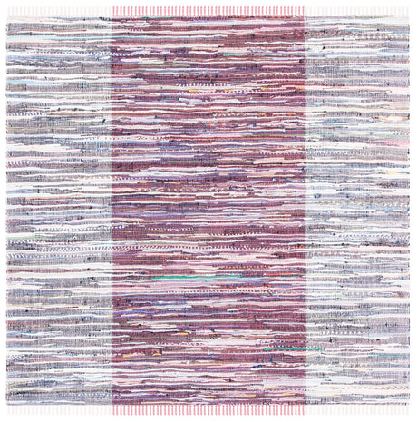 Safavieh Rag Rug 6'-0" x 6'-0" Rug in Red / Grey