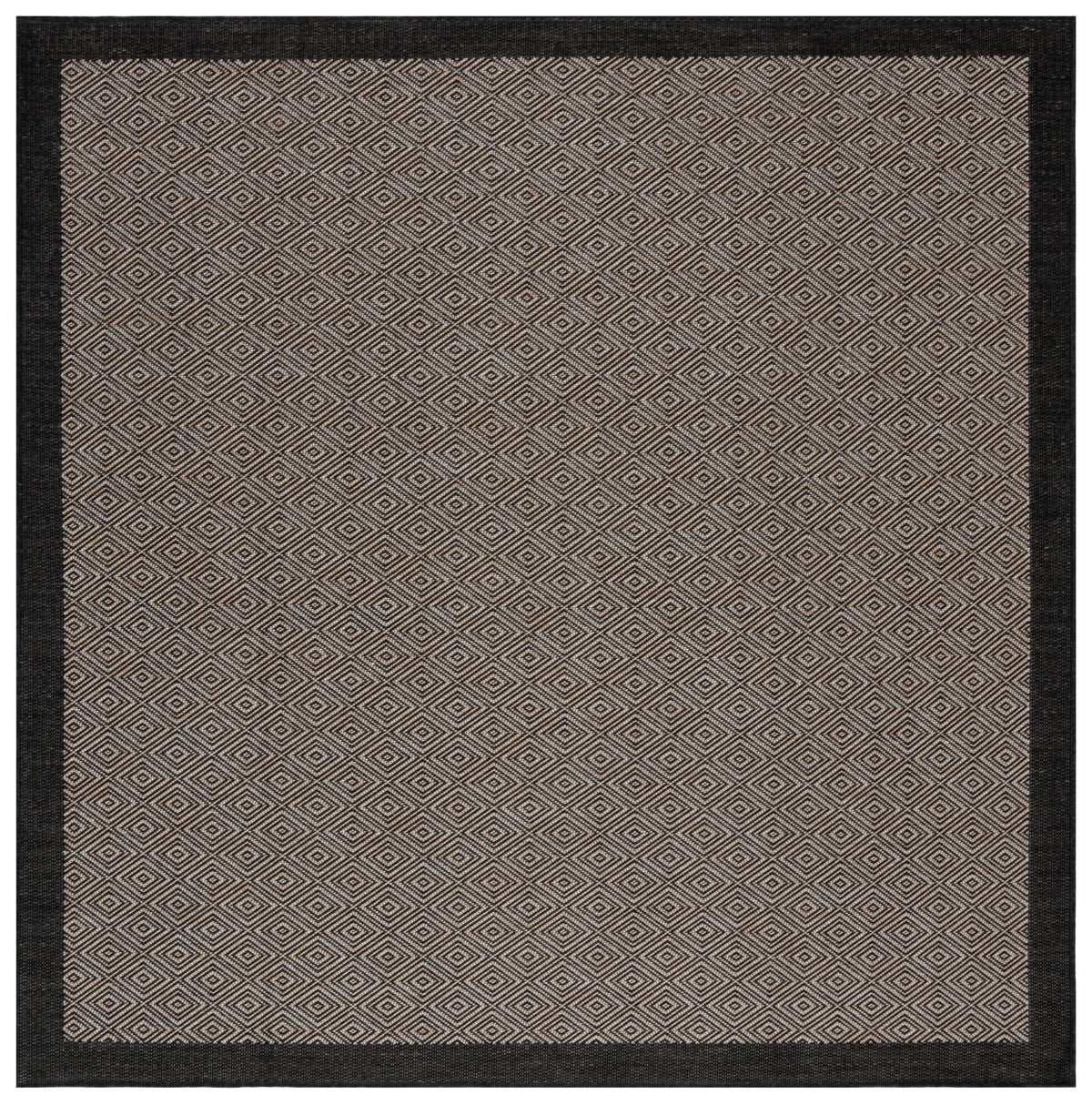 Safavieh Beach House 6'-7" x 6'-7" Rug in Black / Ivory
