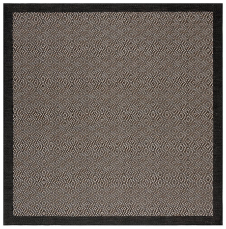 Safavieh Beach House 6'-7" x 6'-7" Rug in Black / Ivory