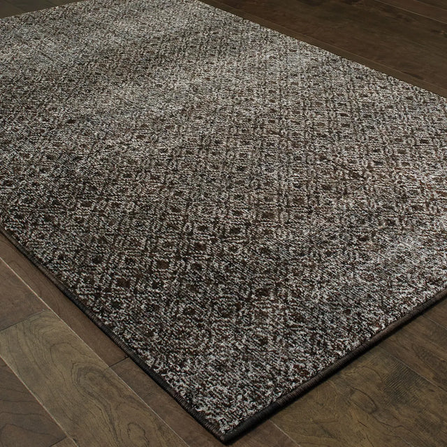 Oriental Weavers Sphinx Atlas 8048Q Black/Grey Rugs - angle detail