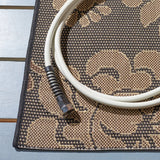 Safavieh Courtyard 4'-0" x 5'-7" Rug in Black Natural / Brown