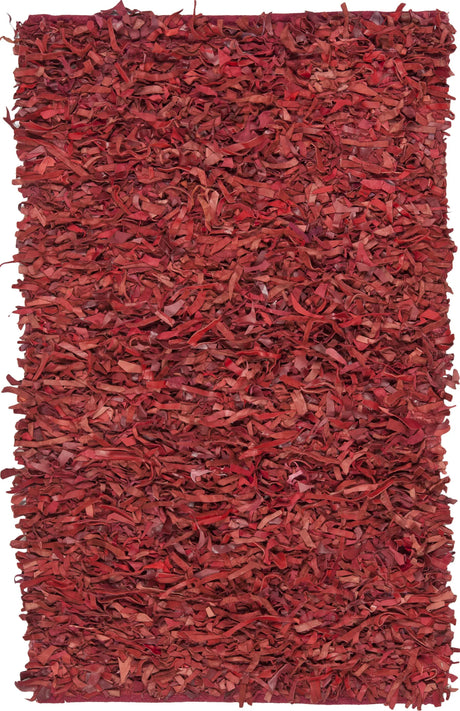 Safavieh Leather Shag 2'-3" x 4'-0" Rug in Red