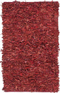 Safavieh Leather Shag 2'-3" x 4'-0" Rug in Red