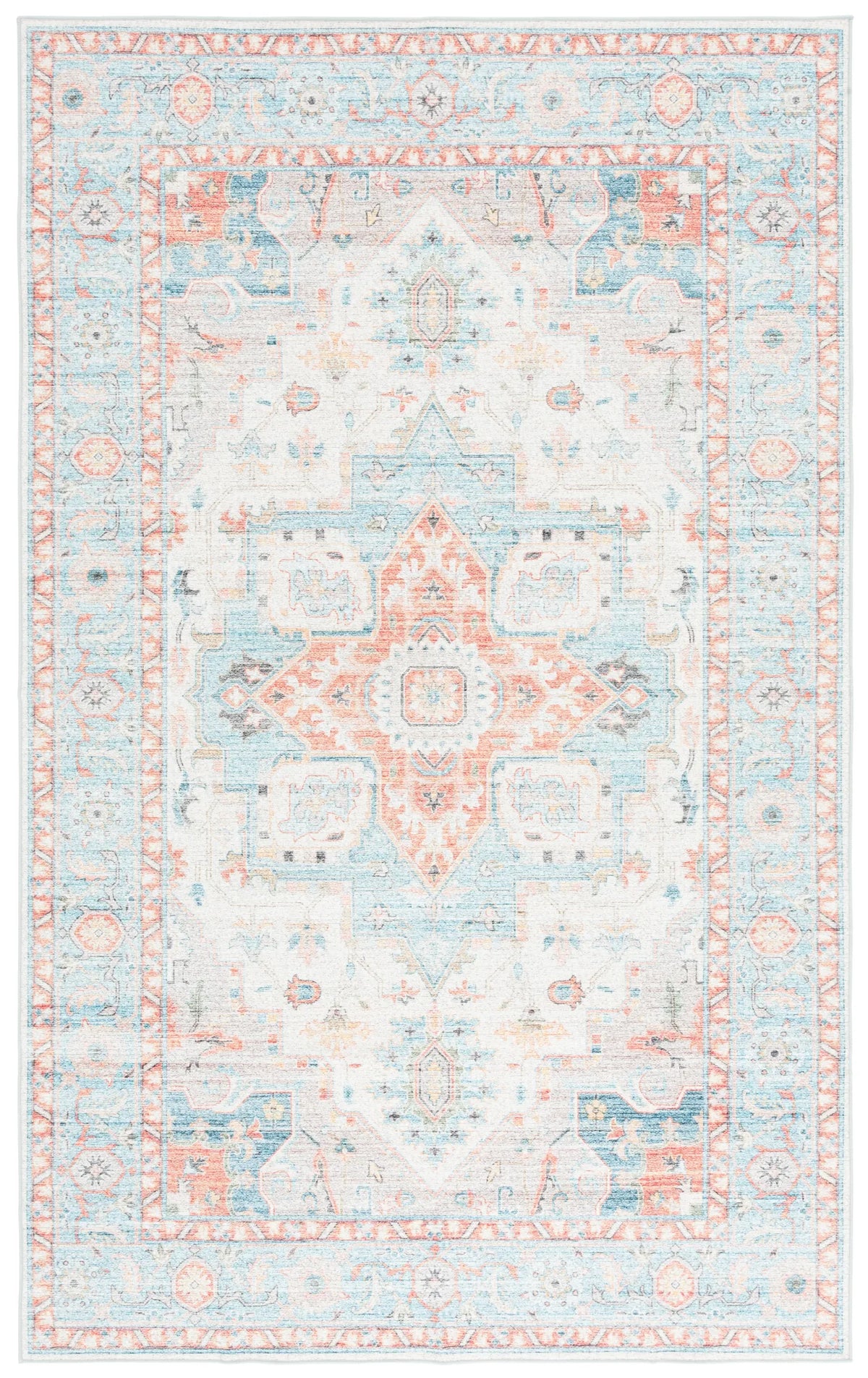 Safavieh Arizona 4'-0" x 6'-0" Rug in Turquoise / Rust