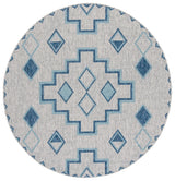 Safavieh Courtyard 6'-7" x 6'-7" Rug in Grey / Aqua