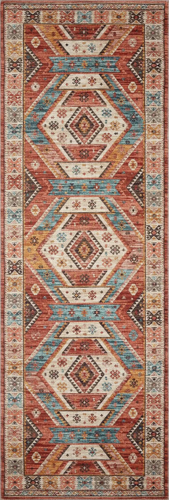 Loloi Zion Zio-05 Red/Multi Rugs - runner flat
