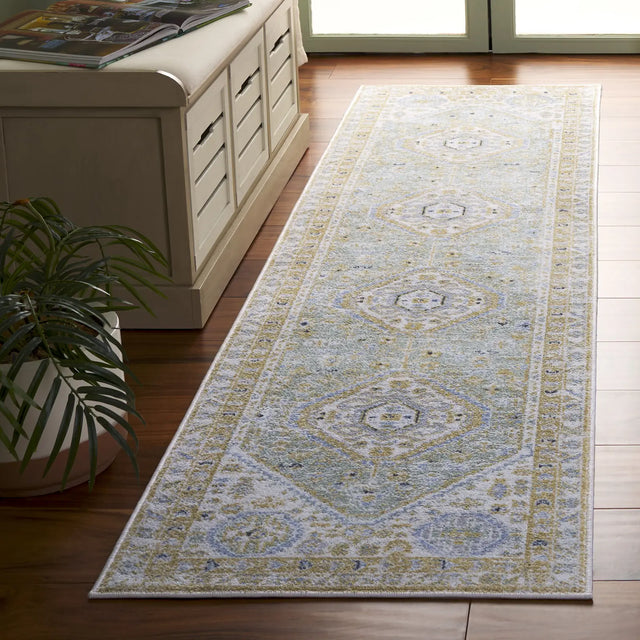Safavieh Bayside 2'-2" x 8'-0" Rug in Gold / Green