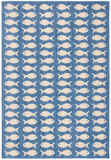 Safavieh Courtyard 4'-0" x 5'-7" Rug in Blue / Beige