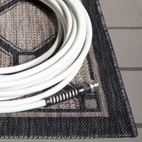 Safavieh Courtyard 4'-0" x 5'-7" Rug in Natural / Black