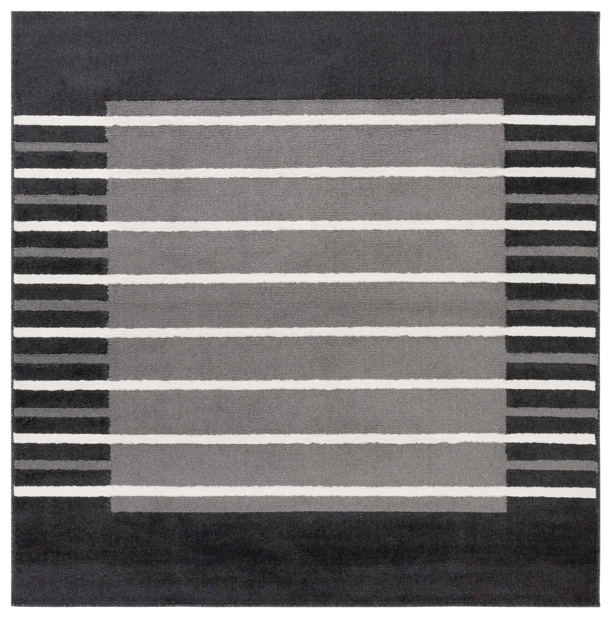 Safavieh Pyramid 6'-7" x 6'-7" Rug in Grey / Ivory Black