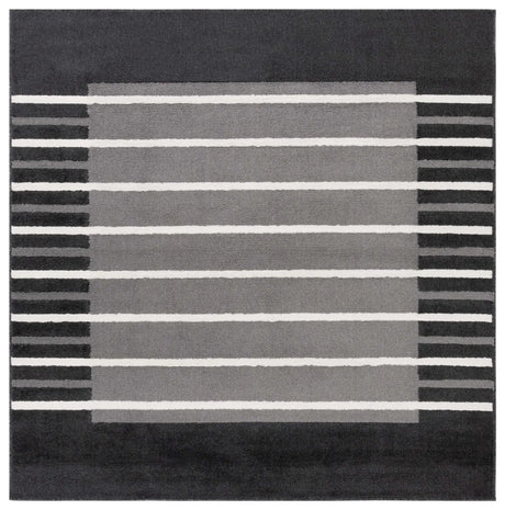 Safavieh Pyramid 6'-7" x 6'-7" Rug in Grey / Ivory Black