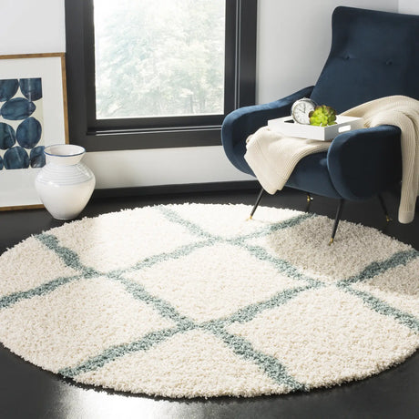 Safavieh Sgd-Dallas Shag 6'-0" x 6'-0" Rug in Ivory / Seafoam