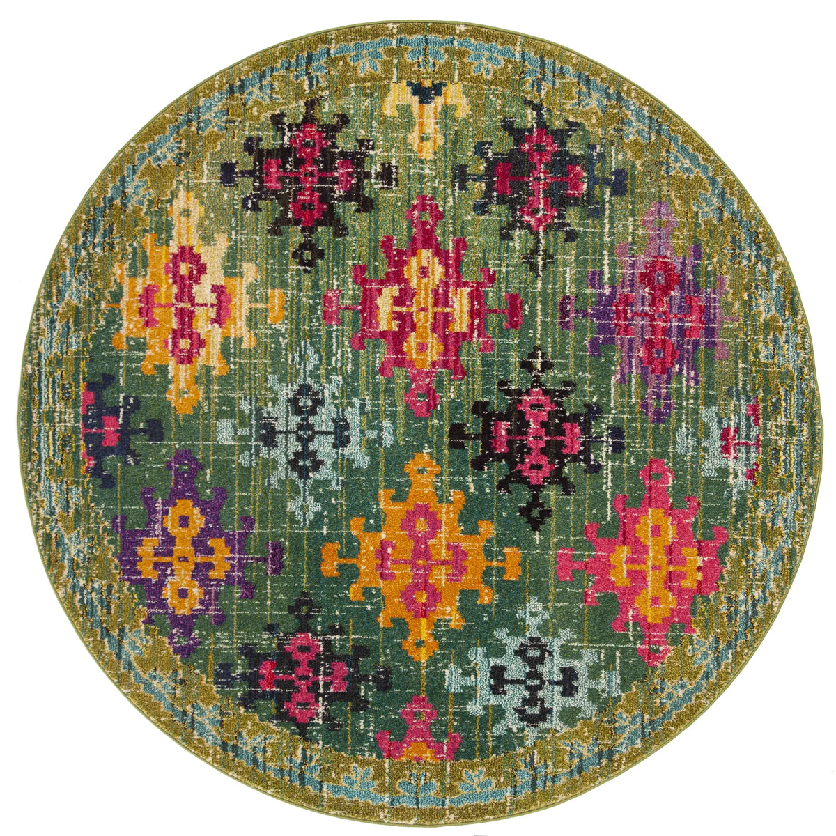 Safavieh Monaco 6'-7" x 6'-7" Rug in Green / Multi