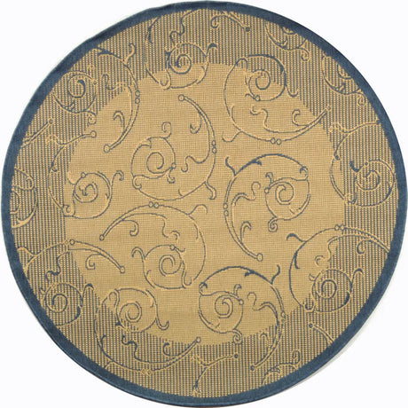 Safavieh Courtyard 5'-3" x 5'-3" Rug in Natural / Blue