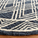 Safavieh Micro-Loop 5'-0" x 5'-0" Rug in Navy / Ivory