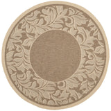 Safavieh Courtyard 6'-7" x 6'-7" Rug in Brown / Natural