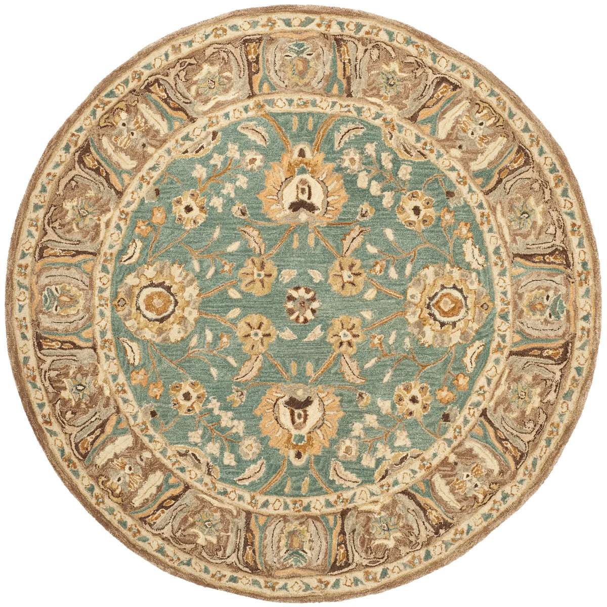 Safavieh Anatolia 6'-0" x 6'-0" Rug in Teal / Camel