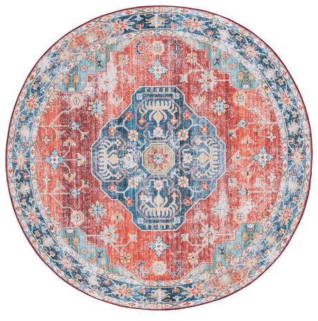 Safavieh Tucson 6'-0" x 6'-0" Rug in Blue / Rust