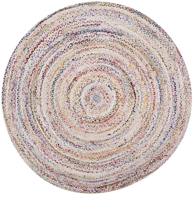 Safavieh Braided 5'-0" x 5'-0" Rug in Ivory / Multi