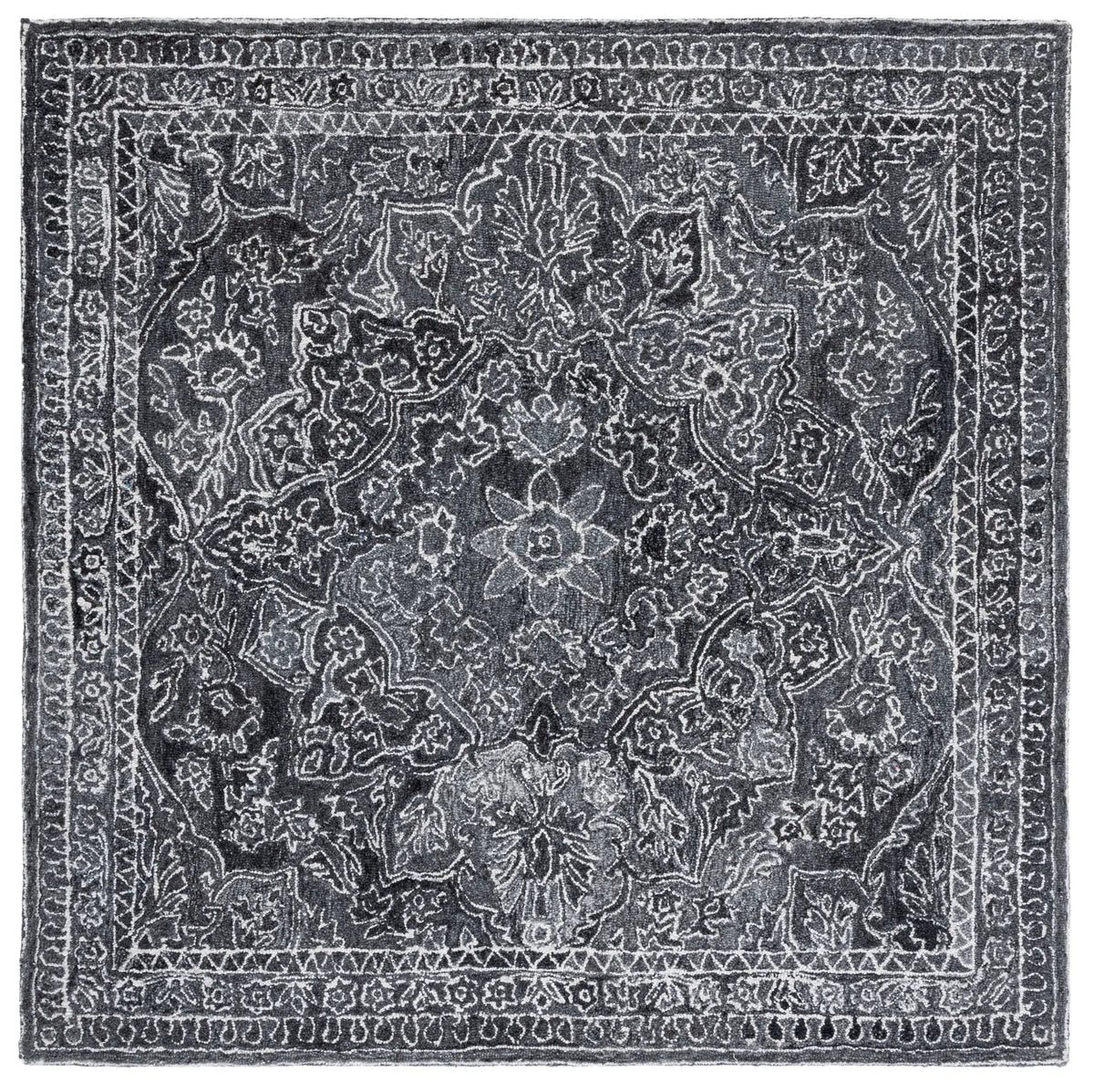 Safavieh Marquee 6'-0" x 6'-0" Rug in Black / Ivory